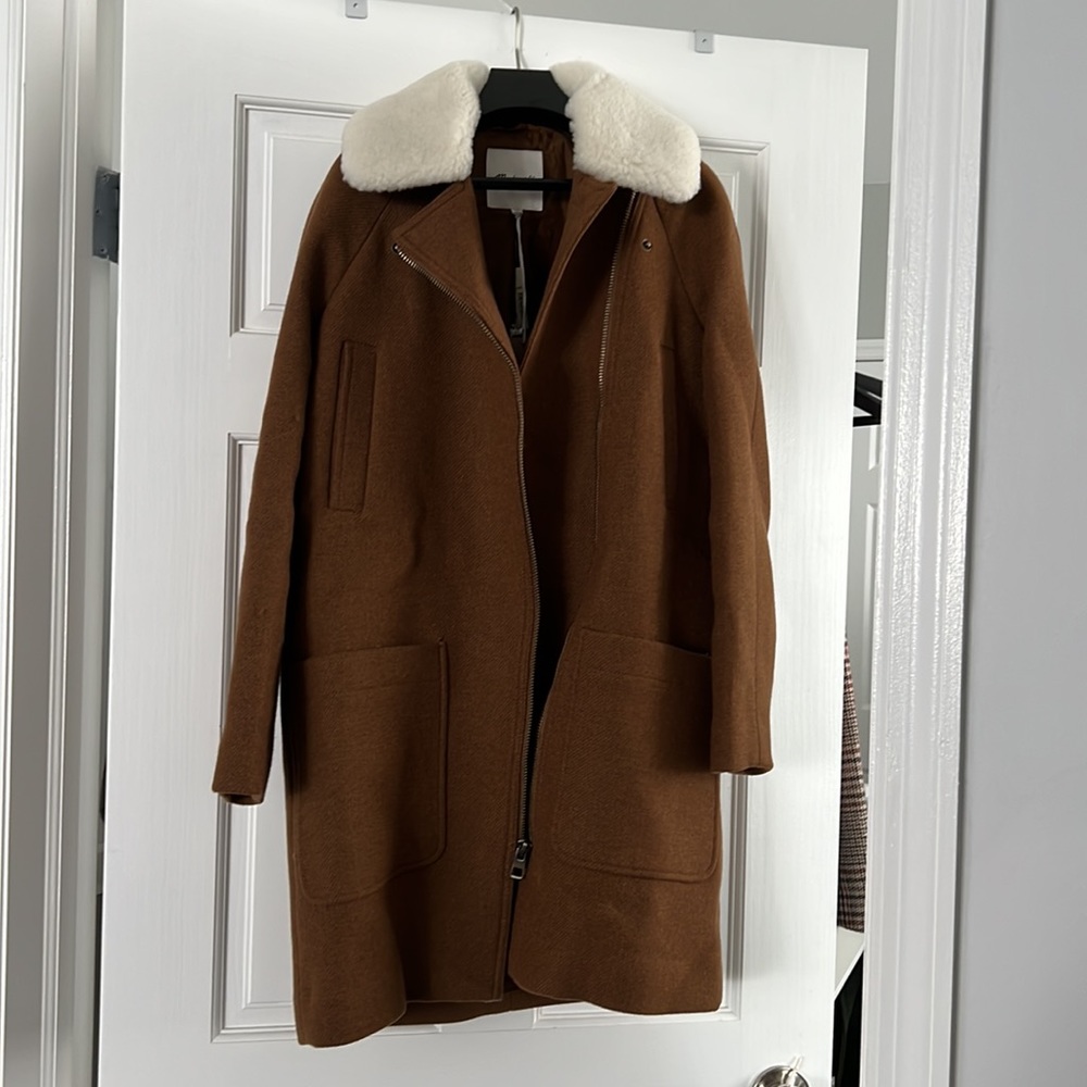 Nwt Madewell wool cashmere coat brown size xs